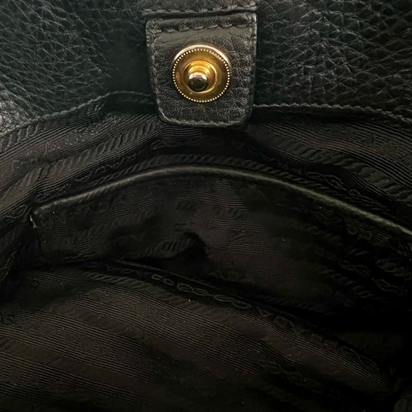 PRADA BLACK VITELLO DAINO LEATHER BAG - Picture 9 of 12